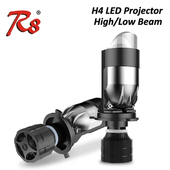 A82 2ks/Set Dual Projektor Objektív Mini H4 HB2 9003 LED Žiarovky Svetlometu Auta Vysoká Nízka Lúč Zameraná Svetlo 50W 12V Biela 6000K