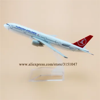 16 cm Vzduchu Turkish Airlines a Boeing 777 B777 Rovine Model Zliatiny Kovov Diecast Model Lietadlo Lietadlo Dýchacích ciest Deti Darček