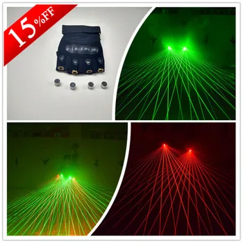 Wecool zelený červený laser rukavice s 4 ks zelené červené lasery, laserové tanec fáze show DJ CLUB party doprava zadarmo