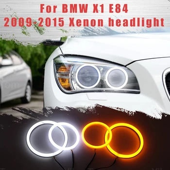 LED SMD Bavlna Svetlo Switchback Angel Eye Halo Krúžok DRL Držiak pre BMW X1 E84 2009 2010 2011 2012 2013 2014 2015 Xenónových Svetlometov